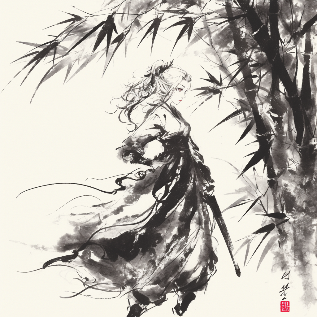 bibichwi_Ink_painting_brush_painting_elf_girl_dancing_sword_dan_cab62e27-8e20-4628-98d7-ce75397c29d1.png